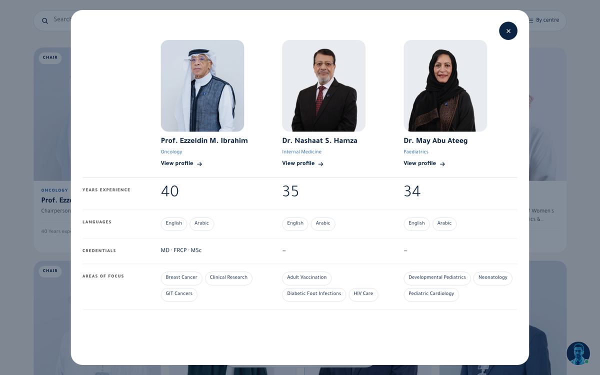 Compare sheet, three consultants side by side