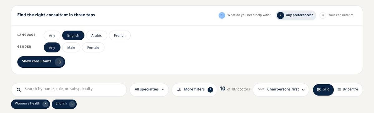 Finder step two, language and gender